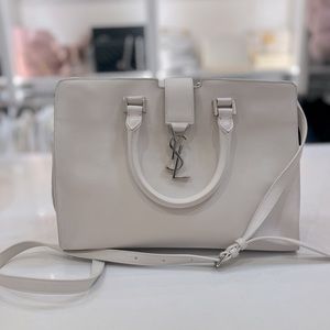 Saint Laurent Monogram Cabas Leather in white
